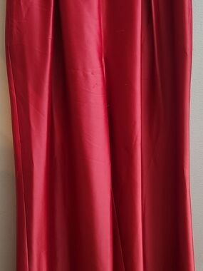 Alex Marie Medium Crimson Red Faux Satin Wide Leg Dressy Pants